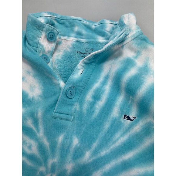 Vineyard Vines Men Tie Dye Sweater Blue Mock Neck Pullover Medium M - Picture 2 of 6